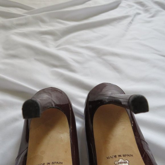 AllSaints Spitalfields  Burgundy Platform Heels - Picture 8 of 11